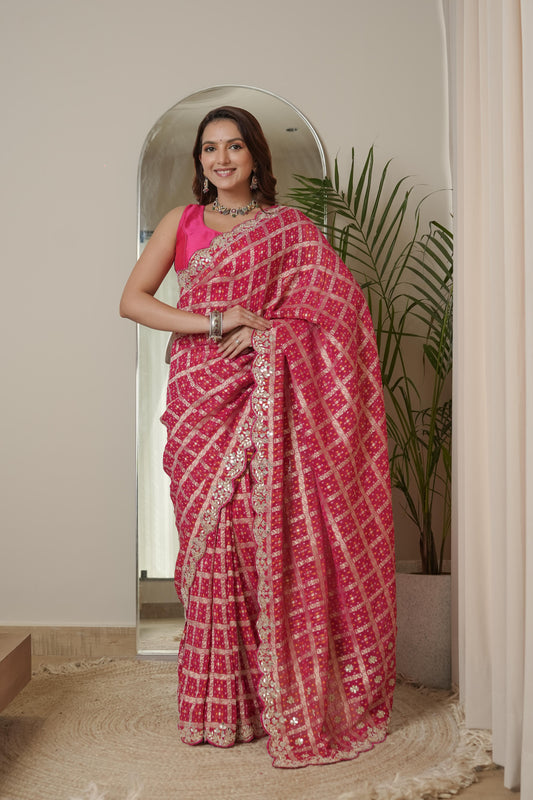 Light and Flowy Rani Saree