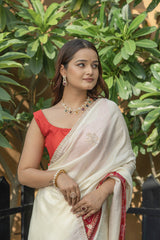 Buttercream Rani Silk Gota Zarkan Saree