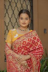 Rani Banarsi Georgette Saree with Gota Aari-Tari Work