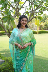 Chiffon Bandhni Saree