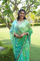 Chiffon Bandhni Saree