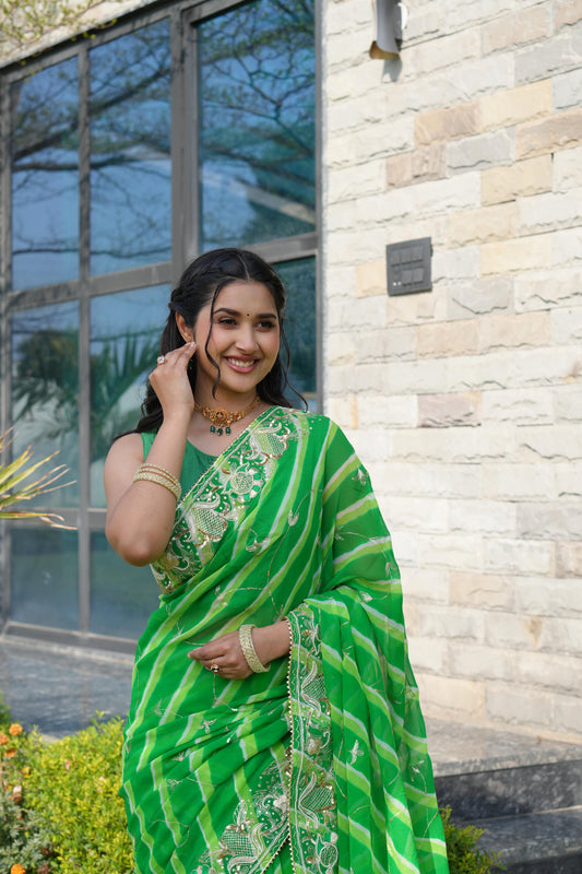 Jaipuri Leheriya Saree