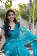 Chiffon Brush Print Saree