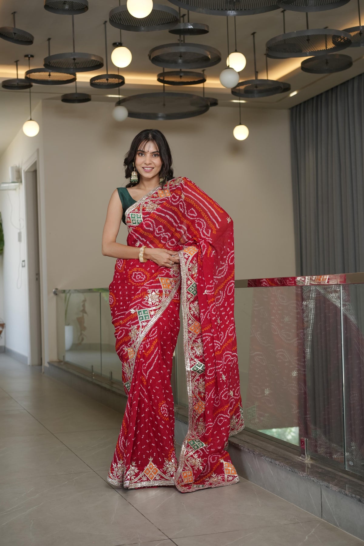 Classic Red Crape Silk Saree