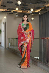 Multi Colour Georgette Saree