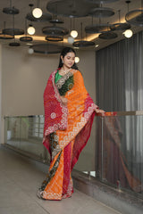 Multi Colour Georgette Saree