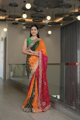 Multi Colour Georgette Saree