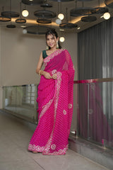 Soft Rani Pure Georgette Saree