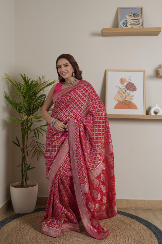 Rani Georgette Saree