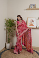 Rani Georgette Saree