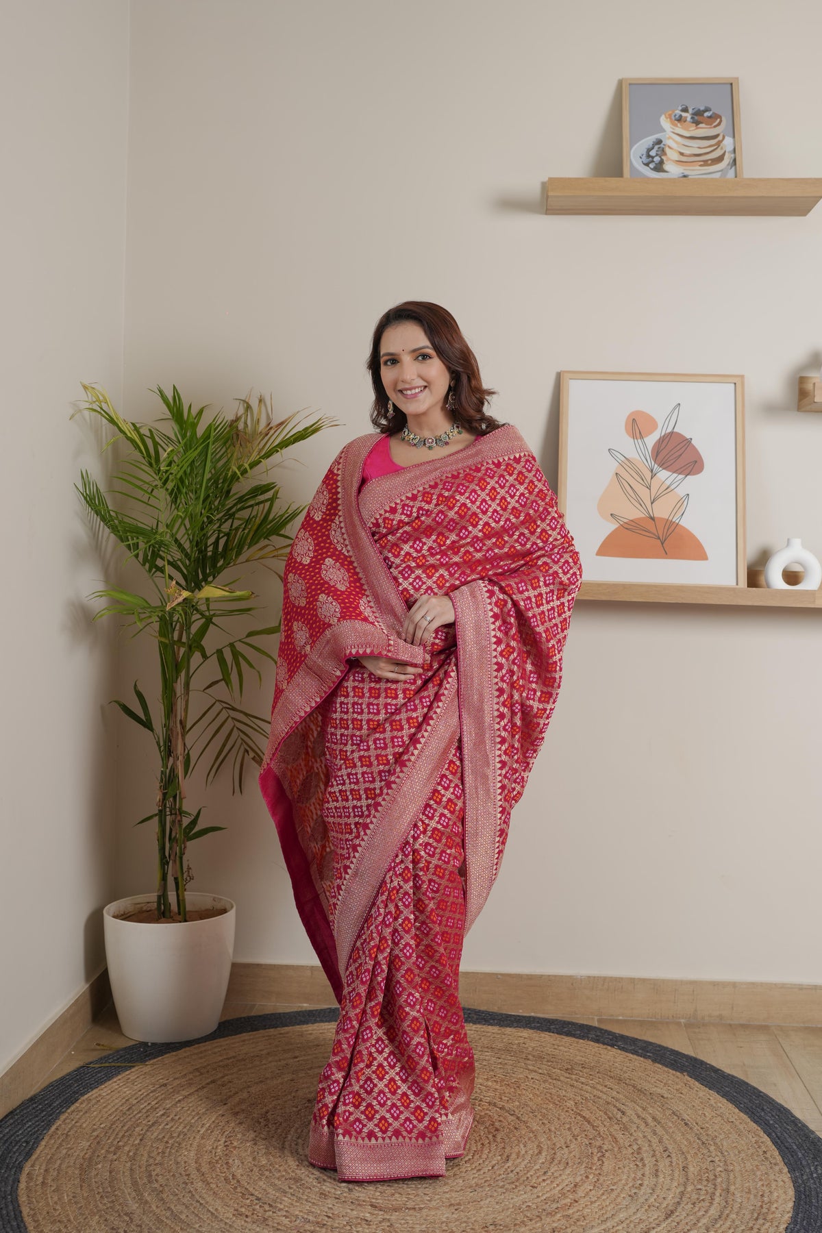 Rani Georgette Saree
