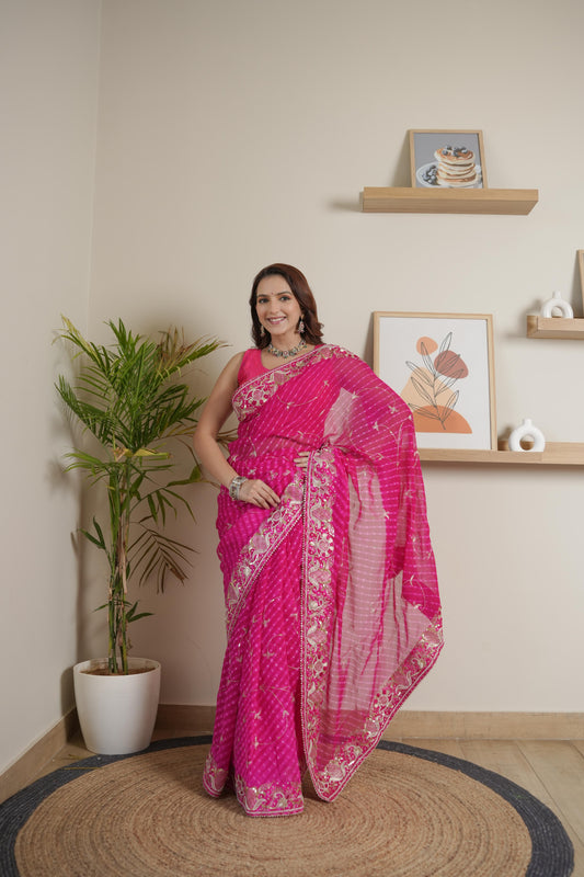 Rani Chinoon Crape Saree