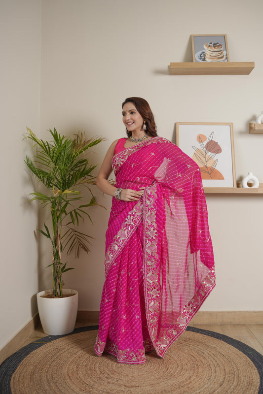 Rani Chinoon Crape Saree