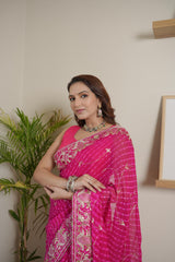 Rani Chinoon Crape Saree