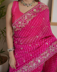 Rani Chinoon Crape Saree