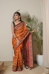 Elegant Gajji Mustard Red Saree