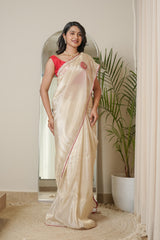 Ivory Cashew Banarasi Silk Saree