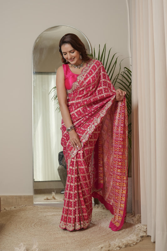 Light and Flowy Rani Saree