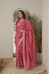 Light and Flowy Rani Saree