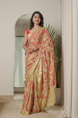 Cheeku Ivory Crape Silk Saree