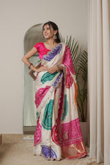 Multi Bandhej Batik Gajji Silk Saree