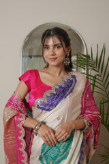 Multi Bandhej Batik Gajji Silk Saree