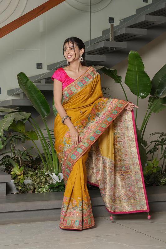 Simple Mustard Modal Saree