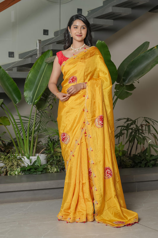 Mustard Yellow HO Silk Saree