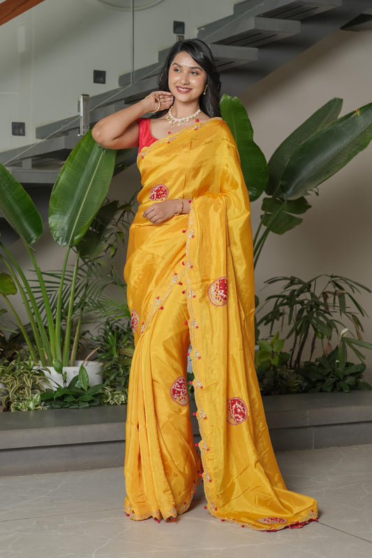 Mustard Yellow HO Silk Saree