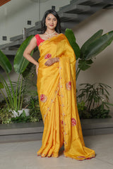Mustard Yellow HO Silk Saree
