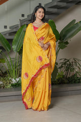 Mustard Yellow HO Silk Saree