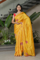 Mustard Yellow HO Silk Saree