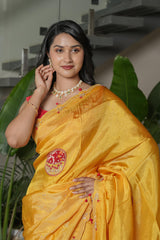 Mustard Yellow HO Silk Saree
