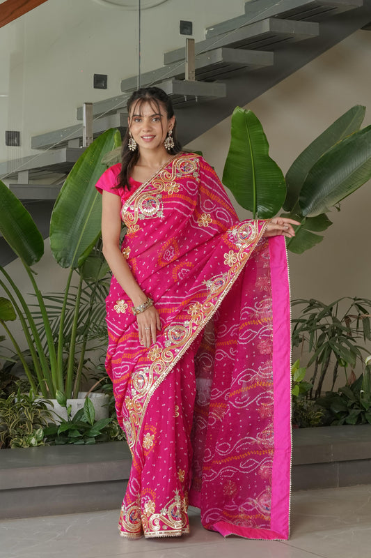 Pure Rani Crape Silk Saree