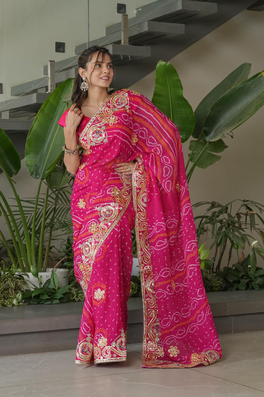 Pure Rani Crape Silk Saree