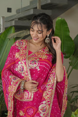 Pure Rani Crape Silk Saree