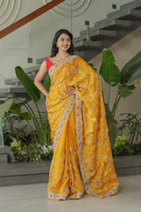 Elegant Mustard Colour Saree