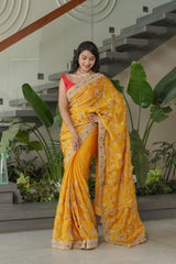 Elegant Mustard Colour Saree