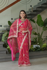 Lightweight Chiffon Red Saree