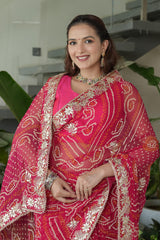 Lightweight Chiffon Red Saree