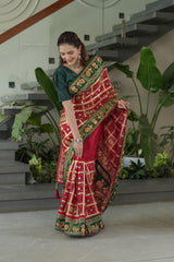 Traditional Red Green Silk Saree