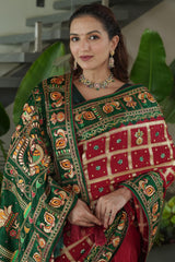 Traditional Red Green Silk Saree