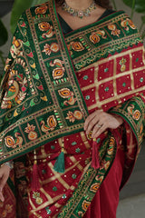 Traditional Red Green Silk Saree