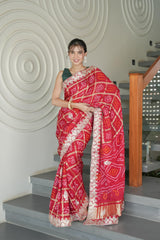 Maroon Gajji Silk Saree