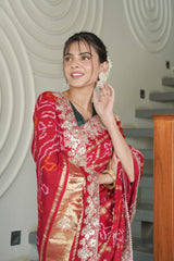 Maroon Gajji Silk Saree