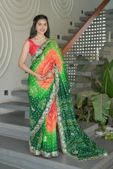 Multi Colour Crape Silk Saree