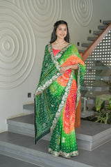 Multi Colour Crape Silk Saree