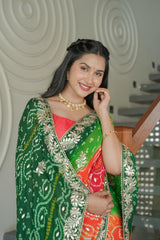 Multi Colour Crape Silk Saree