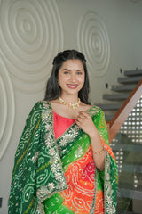 Multi Colour Crape Silk Saree