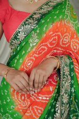 Multi Colour Crape Silk Saree
